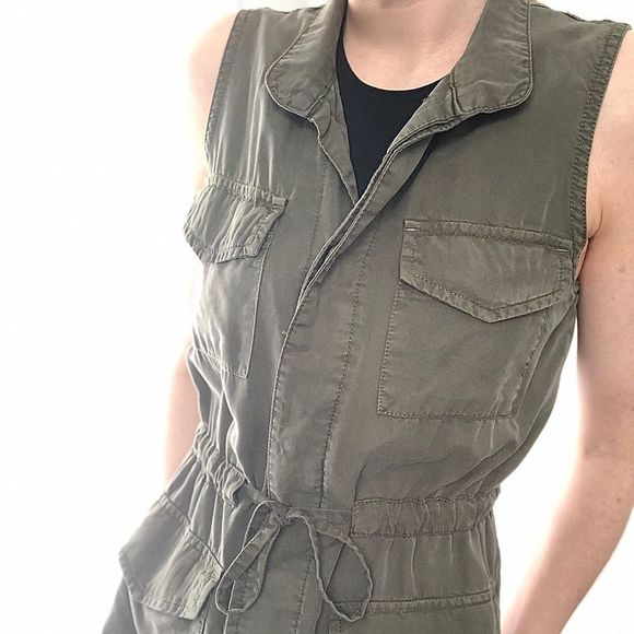 XS Mossimo Utility Style Vest Army Green - Picture 4 of 7